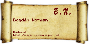 Bogdán Norman névjegykártya