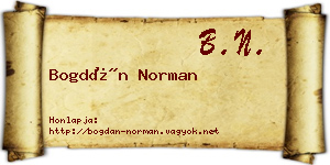 Bogdán Norman névjegykártya