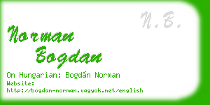 norman bogdan business card